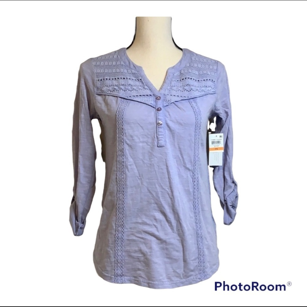 Style & Co Lavender 3/4 Sleeve Pullover Blouse